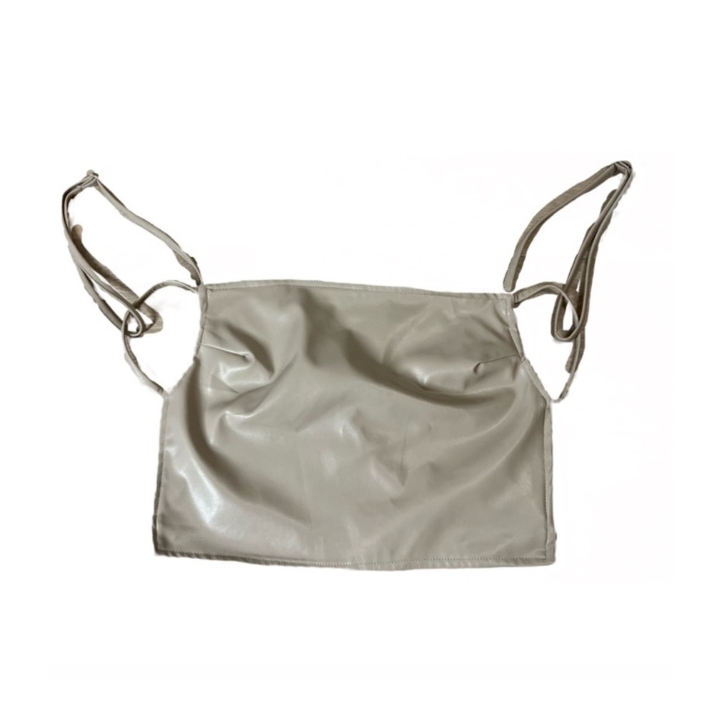 SHEIN Backless Cropped Top, Size Small, Beige